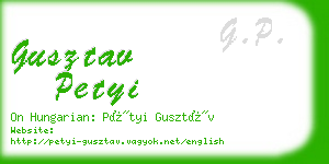 gusztav petyi business card